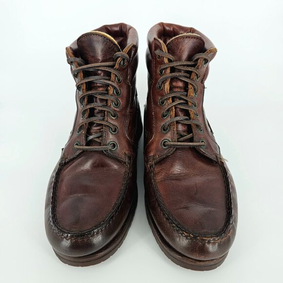 Timberland Vintage Moc Toe Leather Boat Dock Chukka Boots Brown Men\'s Size 8 USA main image 14